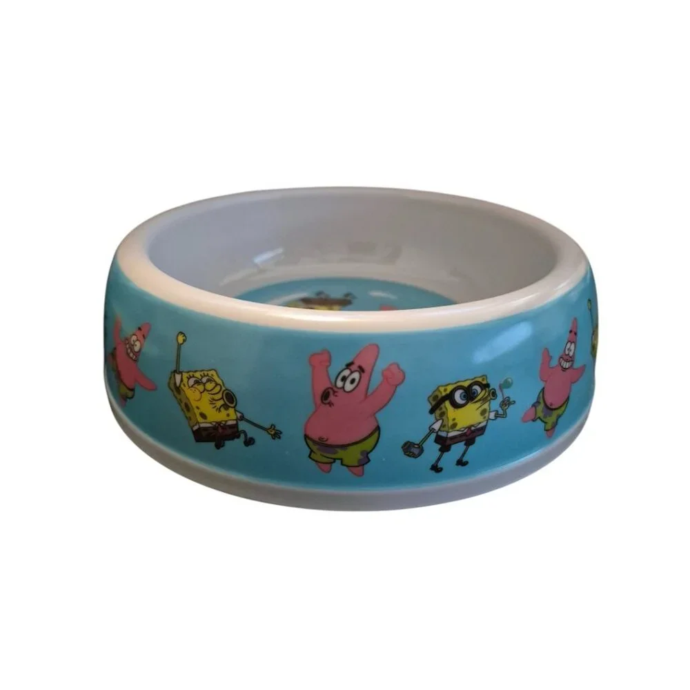 SpongeBob Dog Bowl & Lick Mat Bundle | Fun Pet Feeding & Treat Set New